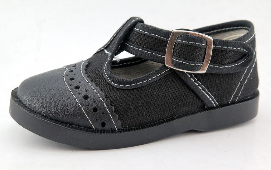 Guillermina de Lona Con Punta de Cuero Picado Tipo Botanguita