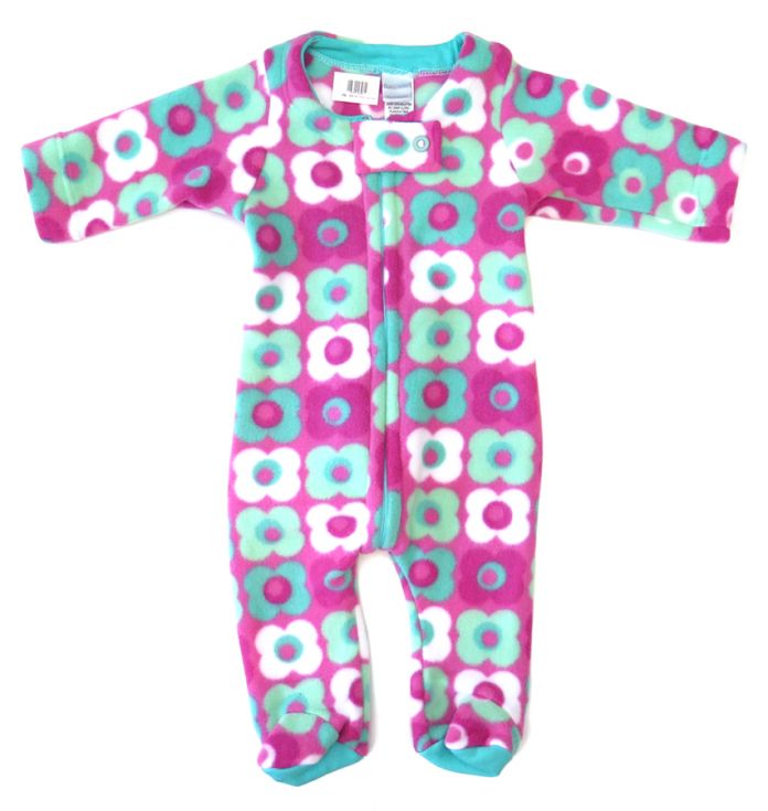 dormilon de polar estampado con flores - Enterito Polar