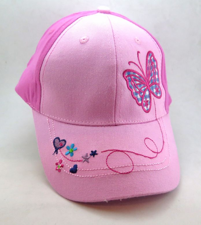 Gorro Cap - Mariposa y Flores Bordadas