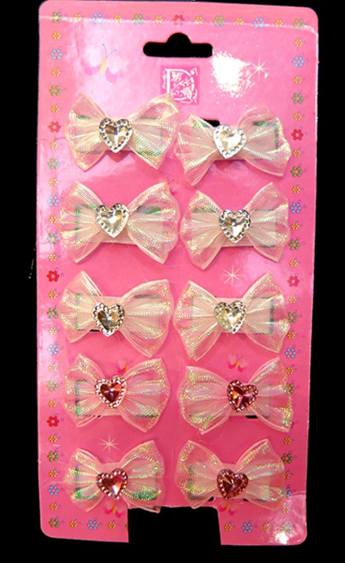 Hebilla Agarra Pelusa En Par Con Moño y Corazon