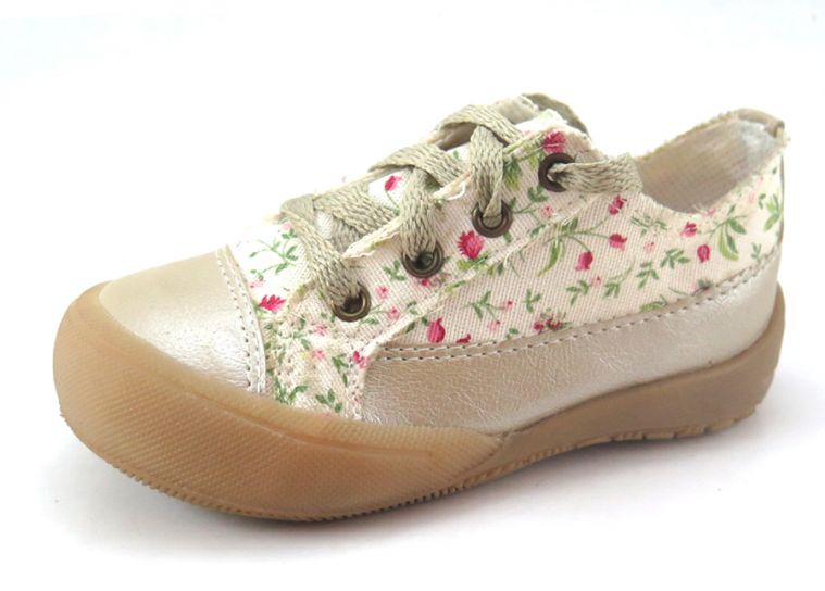 Zapatilla lona Floreada con cordon