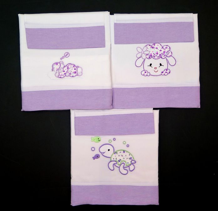 Sabana Cuna Funcional Bordada 3 Piezas