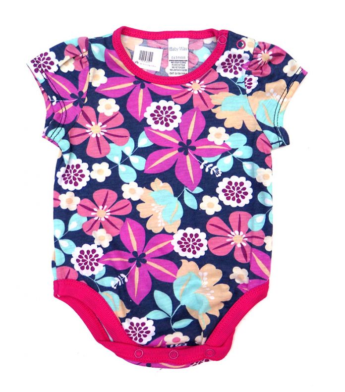 Body Manga Corta Estampada Floreada