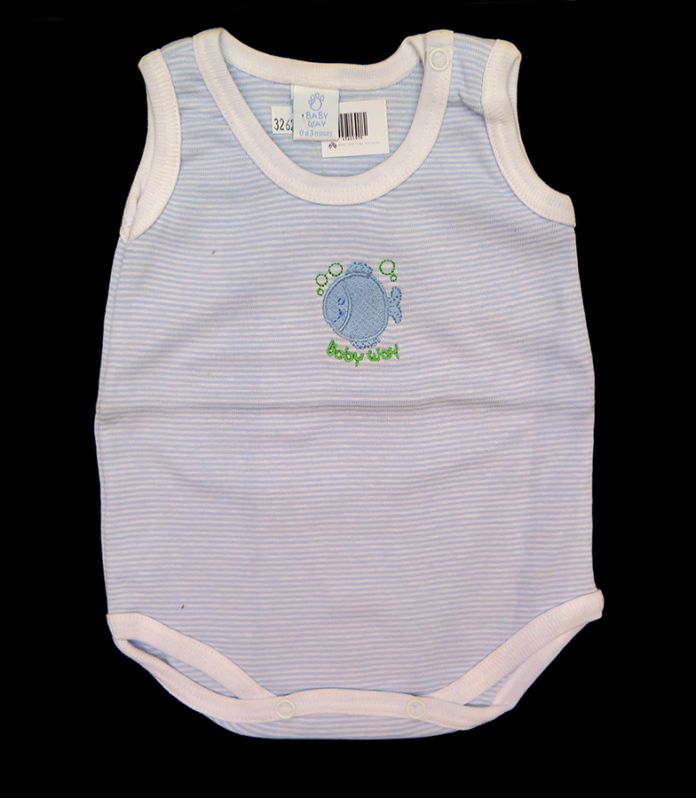 Body Sin Mangas Rayado Con Bordado de Pez