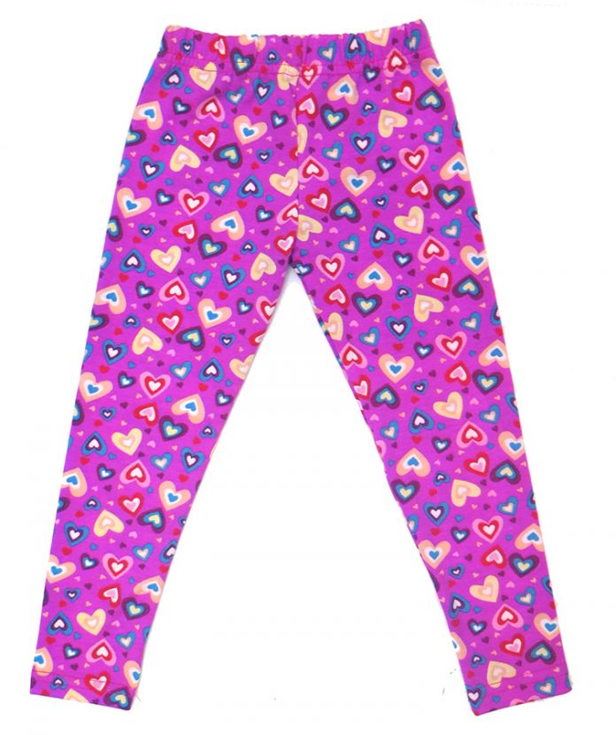 Calza de Algodon  Chupin Estampada Con Corazones