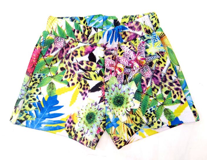 Short Elastizado Estampado de Flores