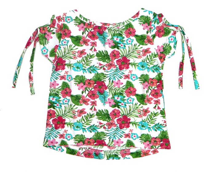 Remera Manga Corta Estampado de Flores