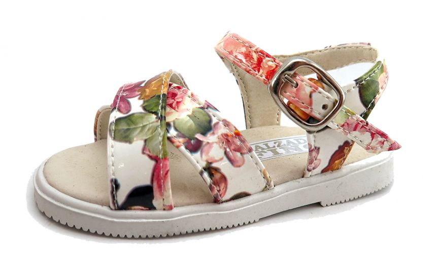 Sandalia 2 Tiras Estampada Con Hebilla