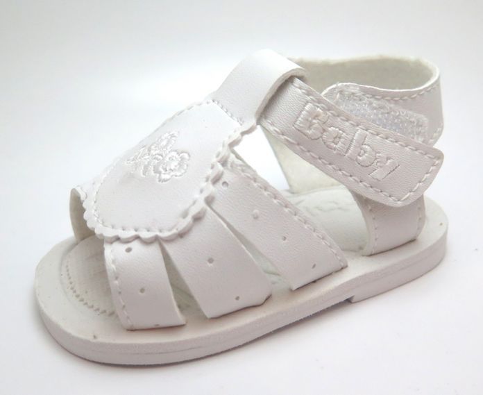 Sandalia de Cuerina Con Base y Velcro Bordada