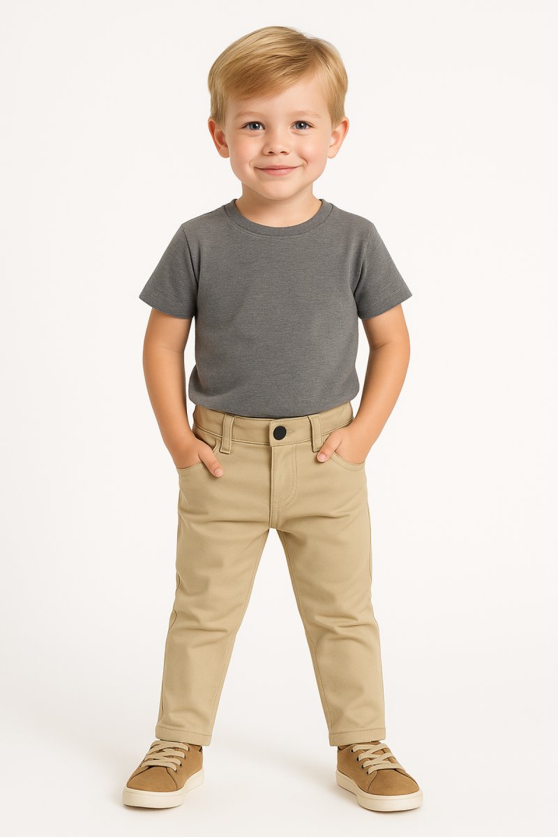 Pantalon de Gabardina Con Cintura Regulable