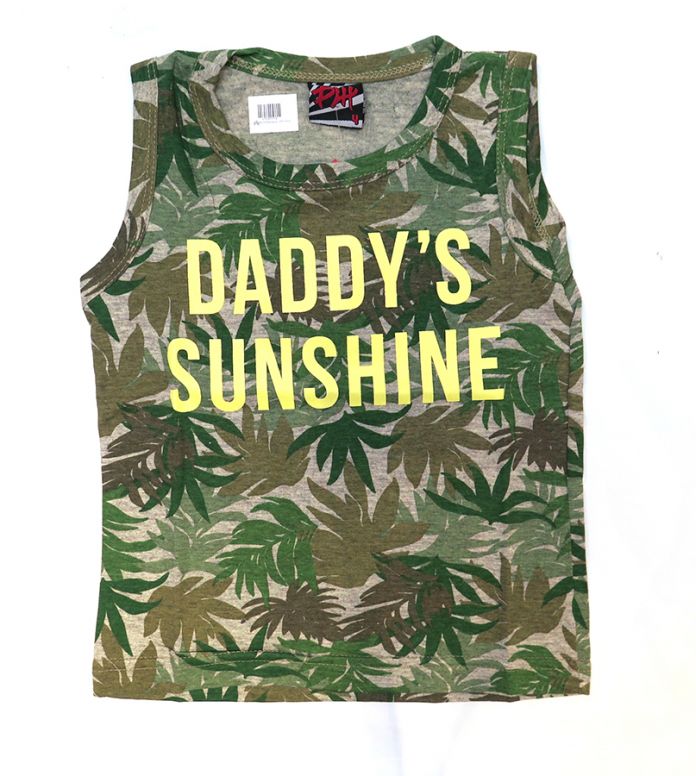 Remera Sin Mangas Estampada Hojas Daddys Sunshine