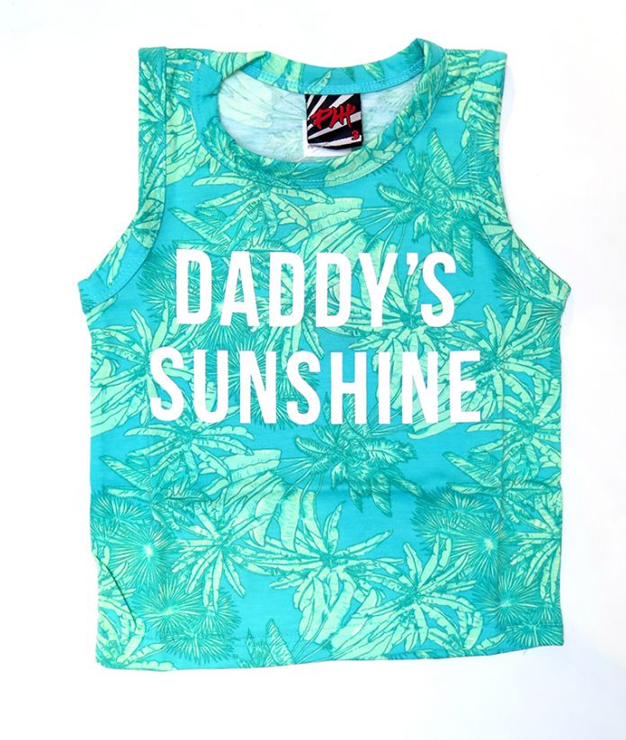 Remera Sin Mangas Estampada Hojas Daddys Sunshine
