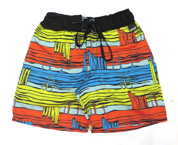 Short De Baño Microfibra Estampado Con Rayas