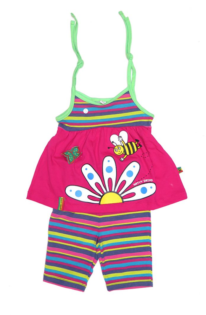 Conjunto Remera sin mangas estampada y calza