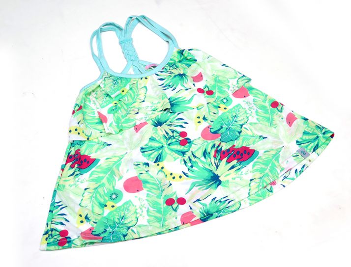 Remera Musculosa con Volado Trenzada Atras Estampada