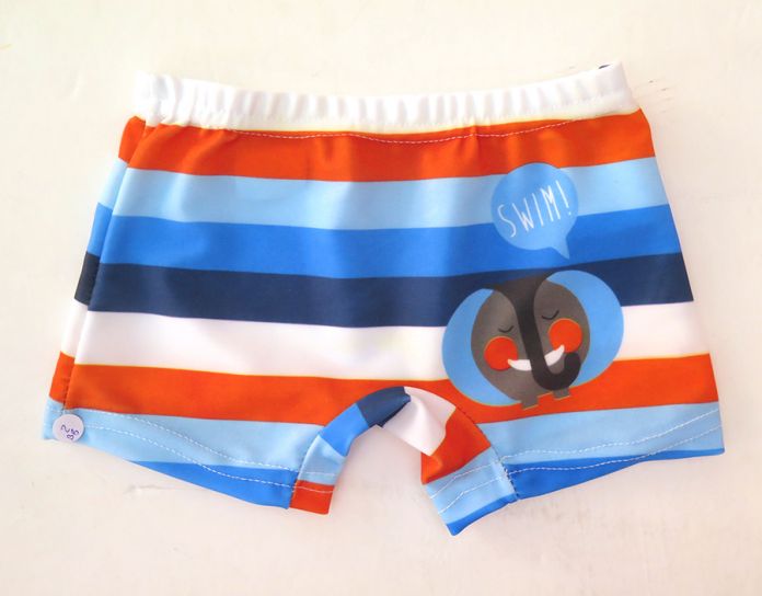 Malla de Baño Short  de Lycra Estampado Con Rayas