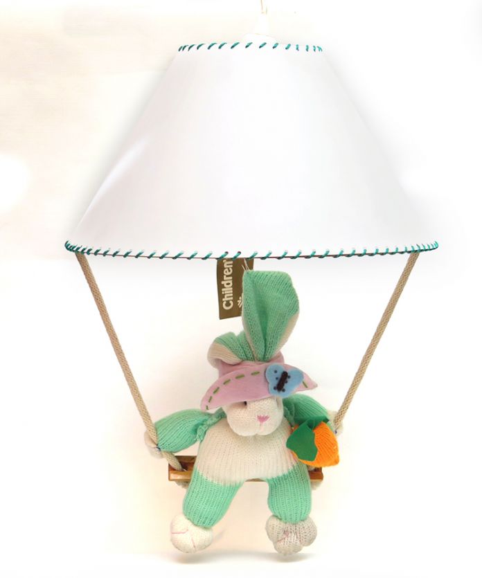 Lampara de Techo - Conejito Tejido en Hamaca