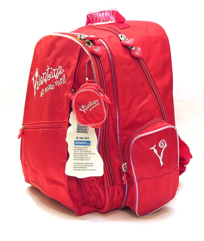 Mochila Espalda Lisa con Bordado Valentina