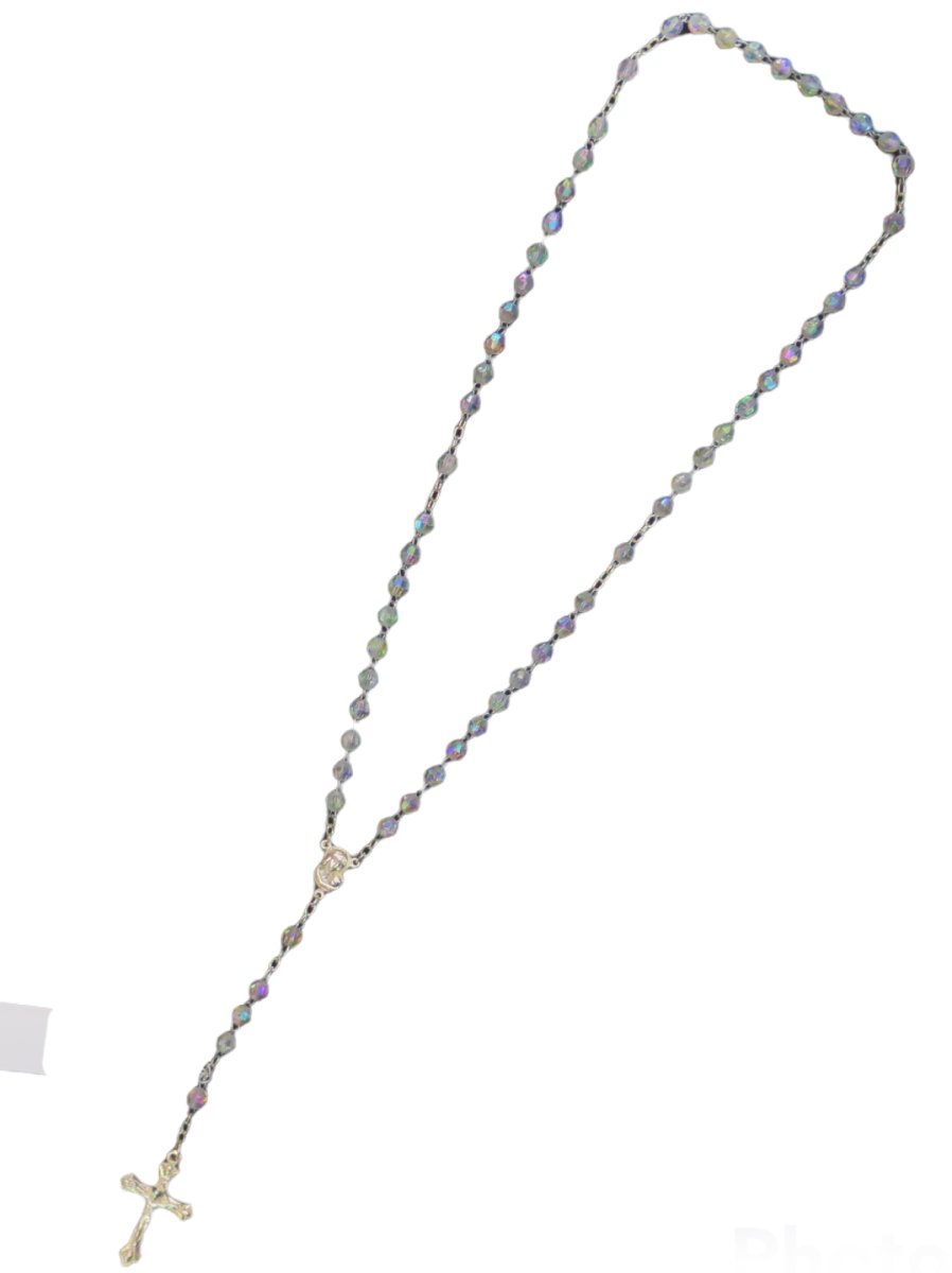 Rosario Con Perla Cristal Tornasol