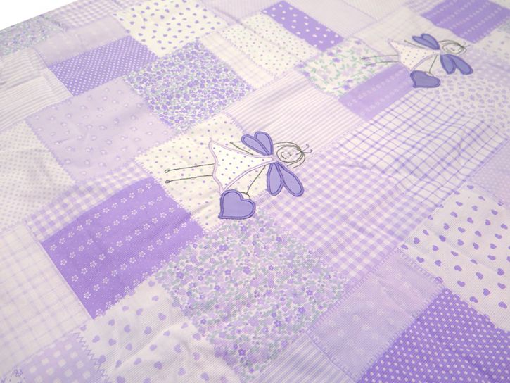 Acolchado Una Plaza Patchwork Con Hada Bordada