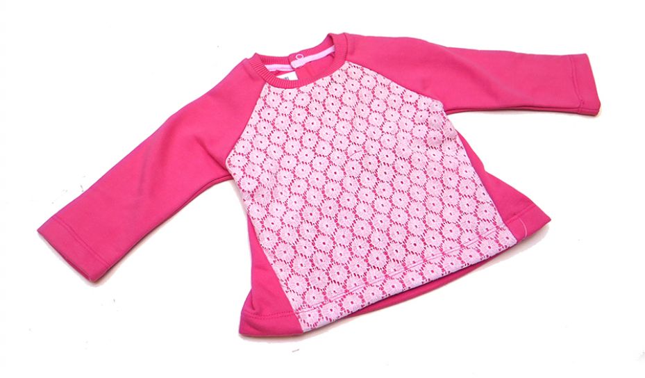 Buzo De Algodon Frizado Con Encaje