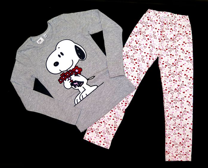 Pijama Nena Iniverno Remera Manga Larga y Pantalon de Snoopy