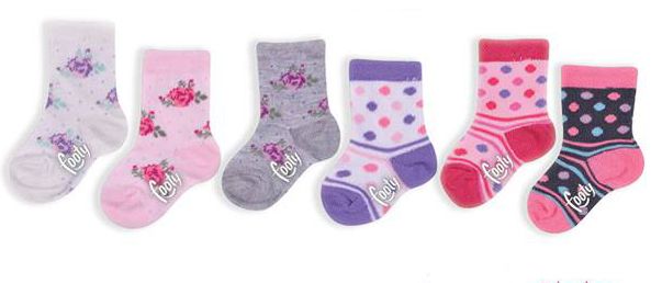 Media Soquete Con Antideslizante Estampada Flores y Lunares