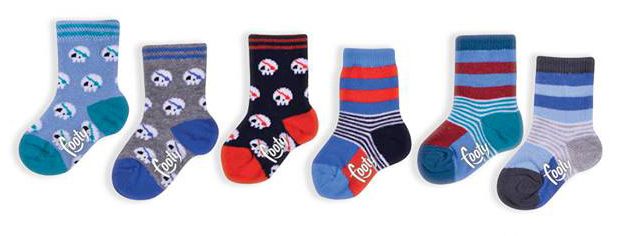 Media Soquete Con Antideslizante Estampado Calaveras y Rayas