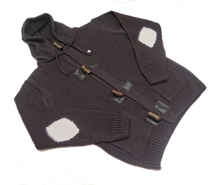 Saco Tejido Con Alamar Con Capucha