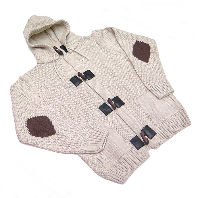 Saco Tejido Con Alamar Con Capucha