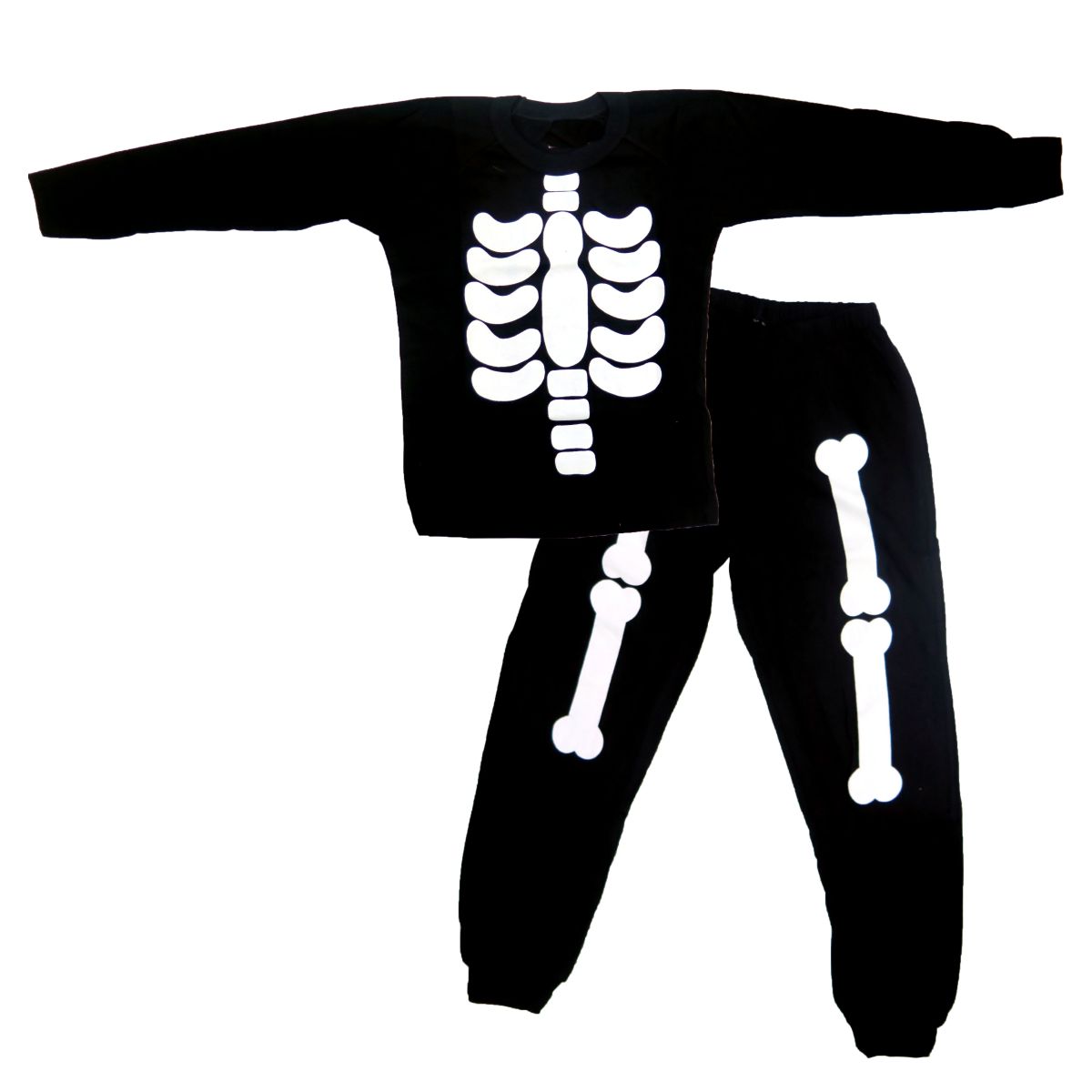 Pijama Disfraz Pantalon y Remera Manga Larga Invierno Esqueleto