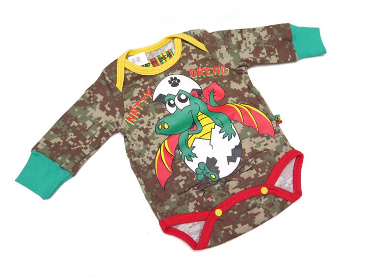 Body Manga Larga Dinosaurio Estampado