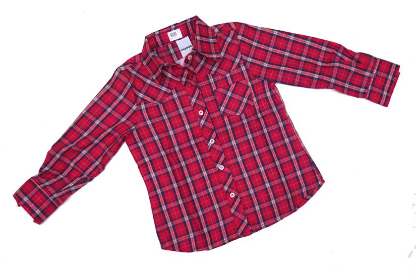 Camisa Manga Larga De Viyela Escocesa Nena