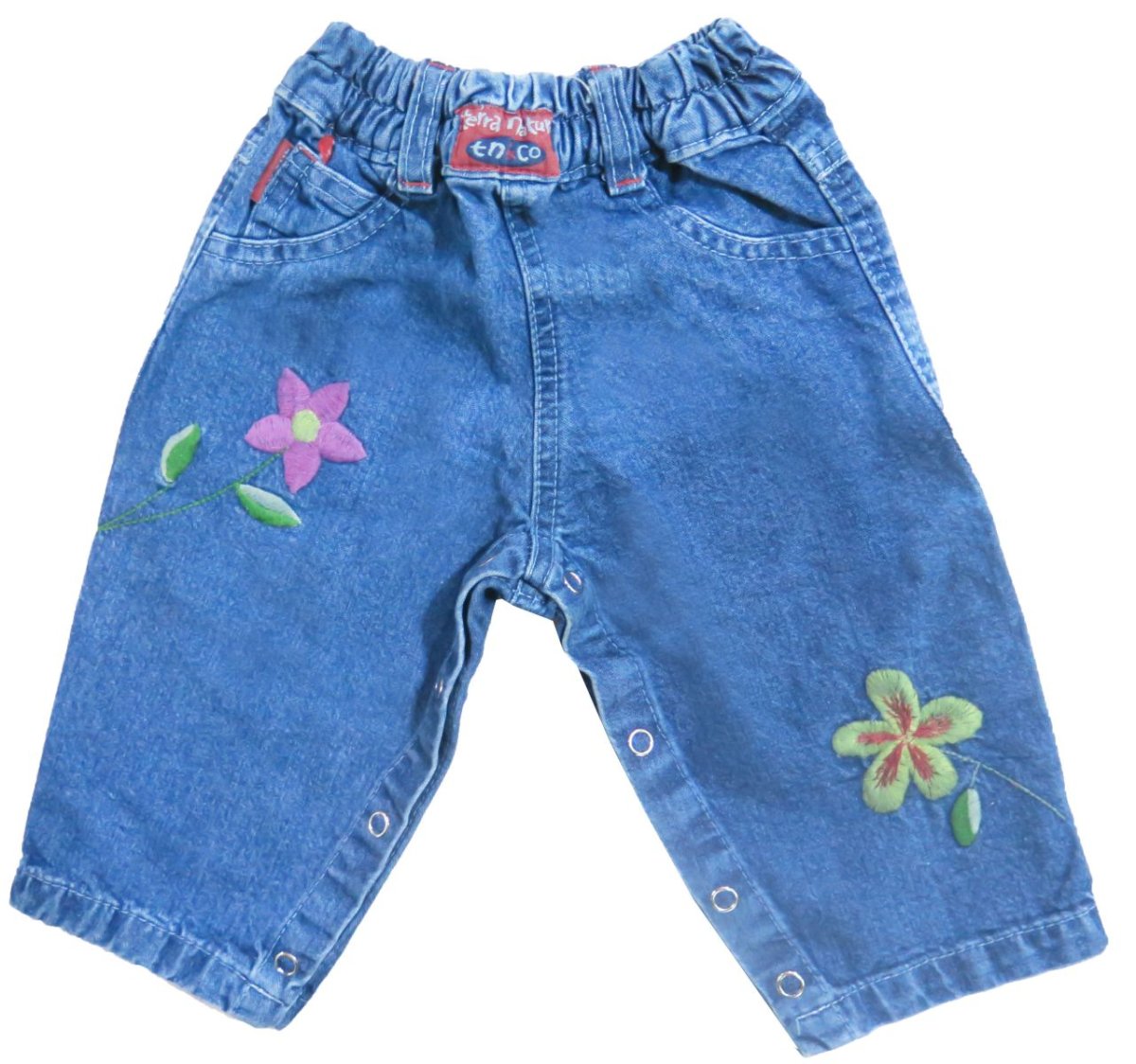 Jeans Bebe Pañalero Con broche y Bordado