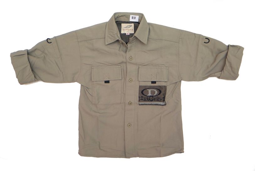 Camisa Manga Larga Lisa Con Bolsillo de Red