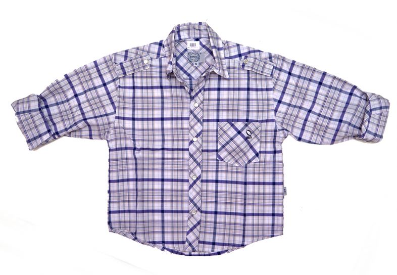 Camisa Manga Larga Escocesa Con Broches