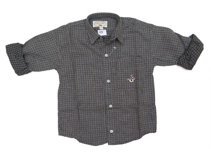 Camisa Manga Larga Cuadros Con Dibujo Bordado