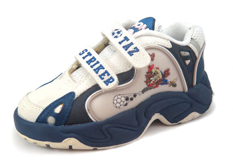 Zapatillas Cuerina Con Doble Velcro Taz Mania