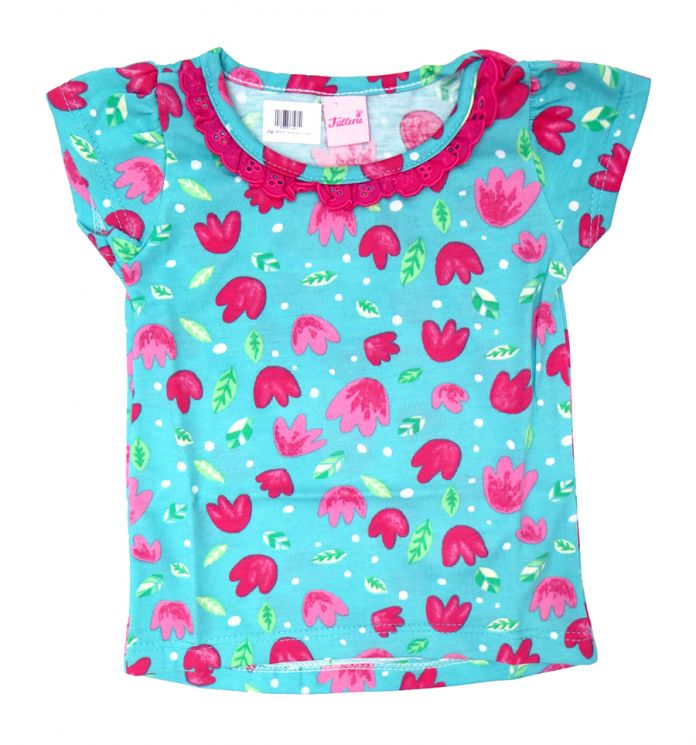 Remera Nena Con Volados Manga Corta