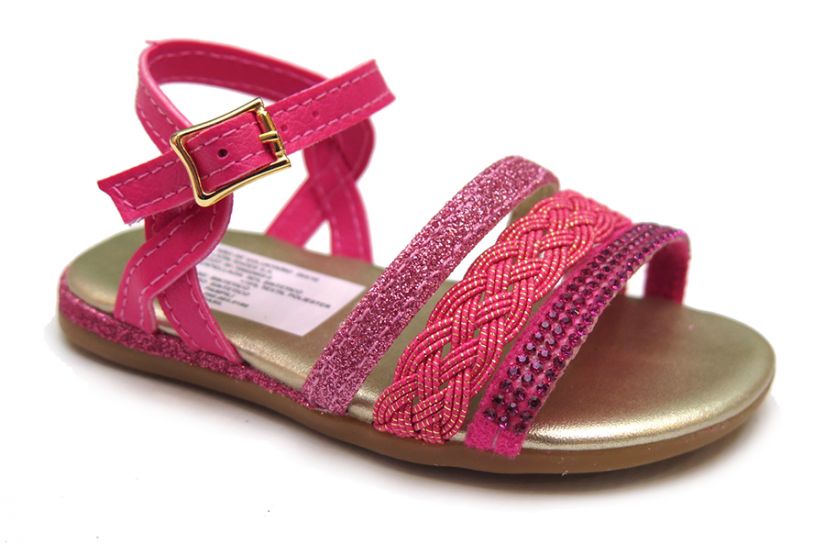 Sandalia 3 Tiras Con Brillo Glitter