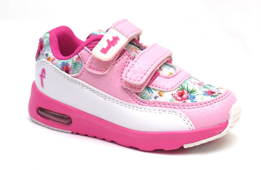 Zapatillas Con Luz y Velcro Estampado Flor