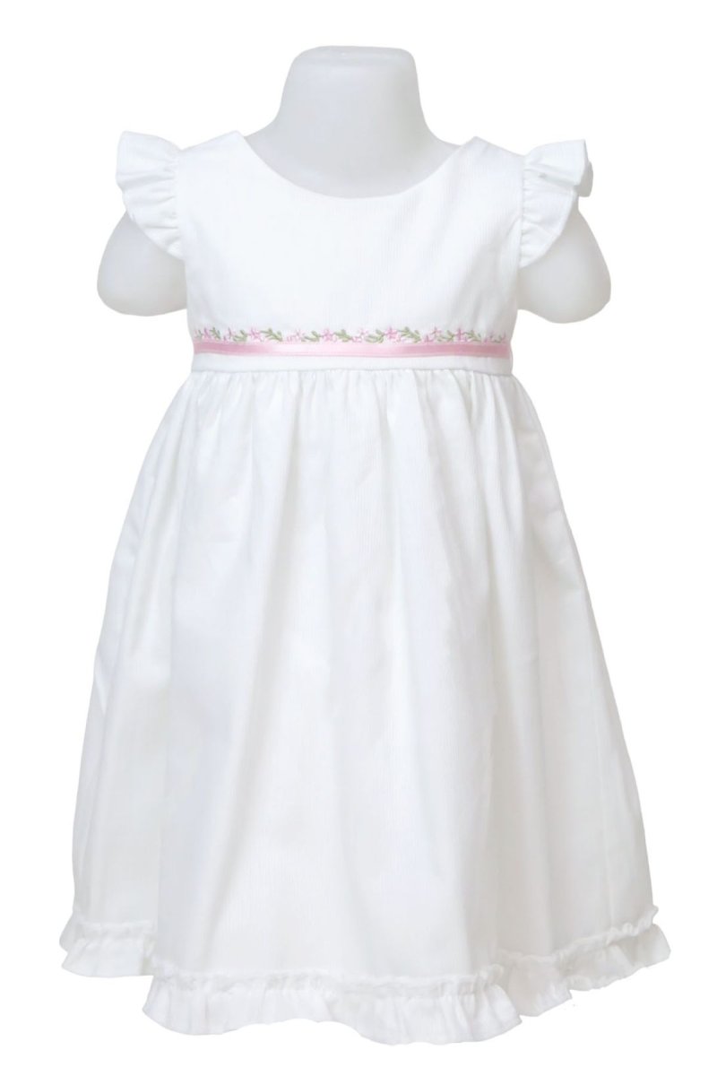 Vestido Pique Blanco Bordado