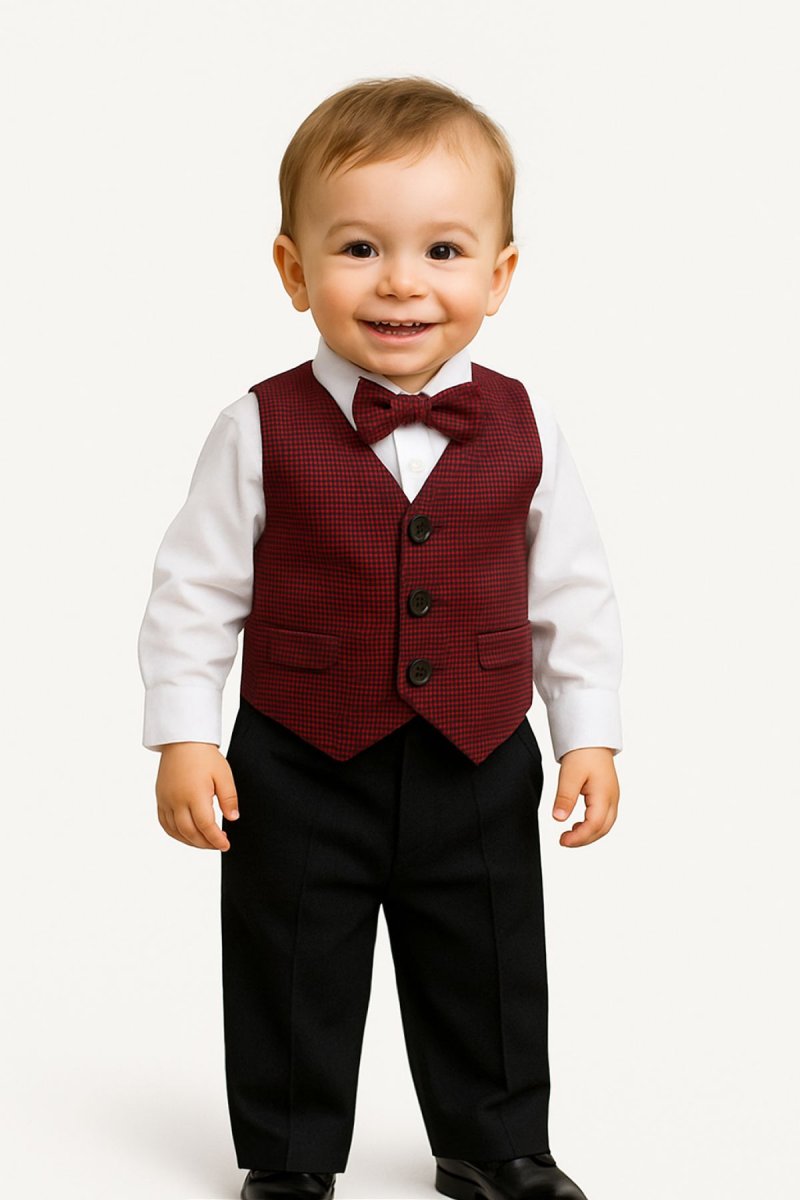 Conjunto Chaleco Camisa, Pantalon y moño