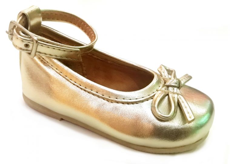 Balerina Bebe Cuero Con Moño y Pulsera