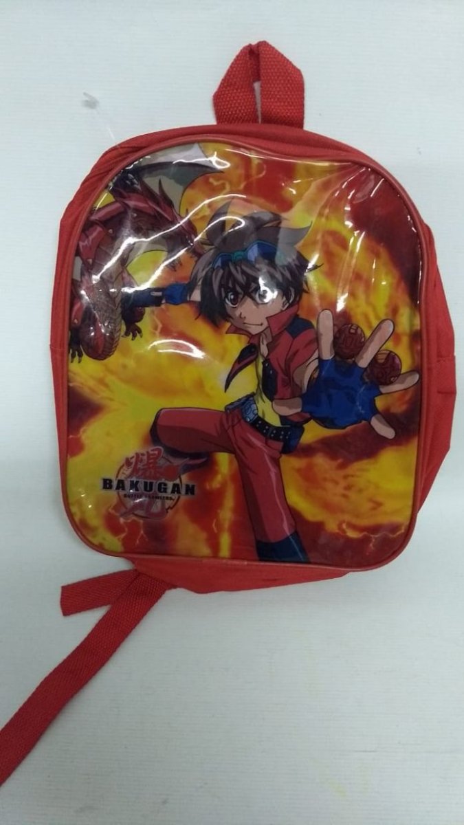 Mochila Bakugan espalda jardin sin bolsillos, frente vinilico estampado