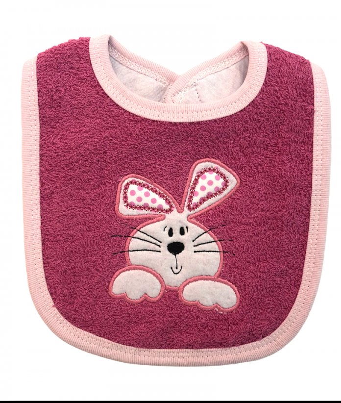 Babero Bordado Algodon y Toalla Velcro