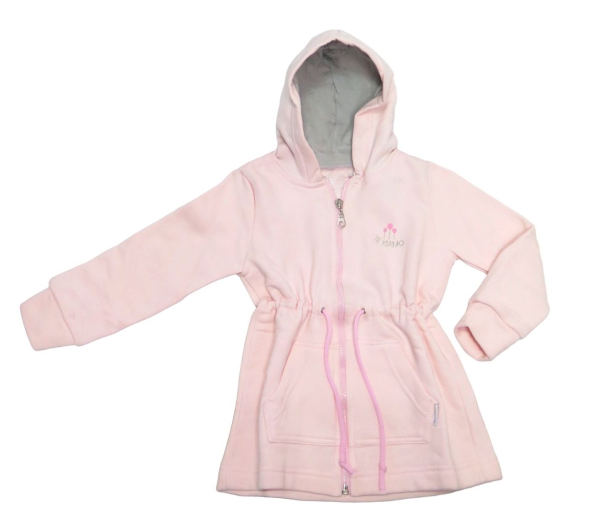 Campera de Algodon Frizado Con Capucha y Cordon en La Cintura Para Ajustar