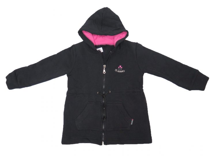 Campera de Algodon Frizado Con Capucha y Cordon en La Cintura Para Ajustar