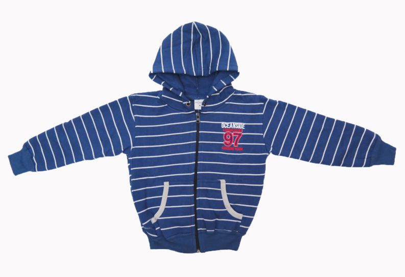 Campera de Algodon Con Friza y Capucha Rayas