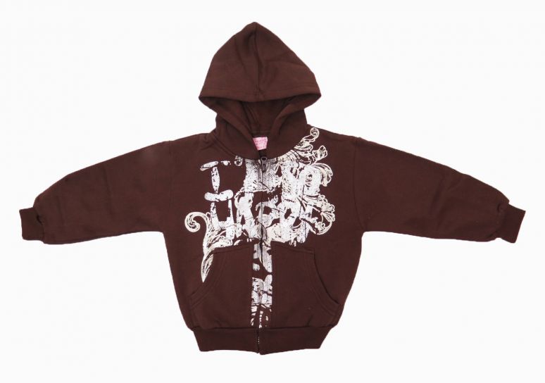 Campera de Algodon y Friza Con Capucha Estampado Metalico